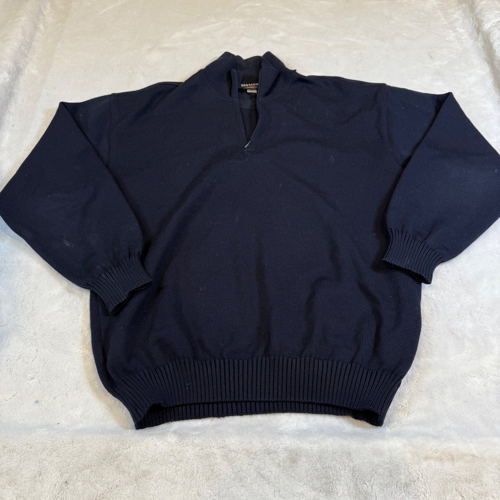 Paul & Shark Yachting Bretagne‎ Mens Wool Quarter Zip Sweater Navy Blue Italy